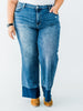 Judy Blue High Waist Straight Column Jeans - Whiskey Skies - JUDY BLUE