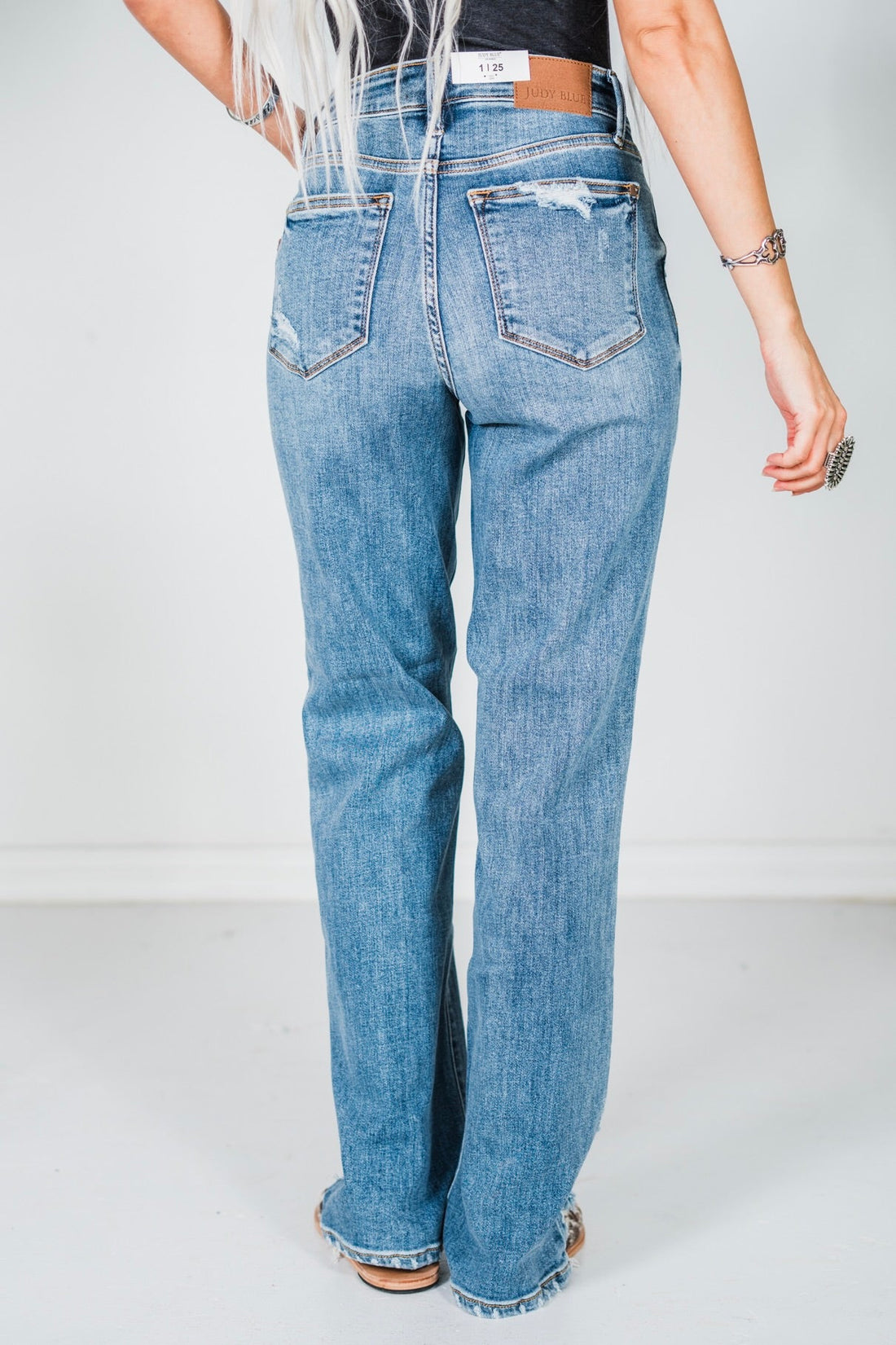 Judy Blue High - Waist Straight Jeans - Whiskey Skies - JUDY BLUE