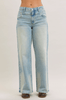 Judy Blue High Waist Straight Jeans With Stitched Waist - Whiskey Skies - JUDY BLUE