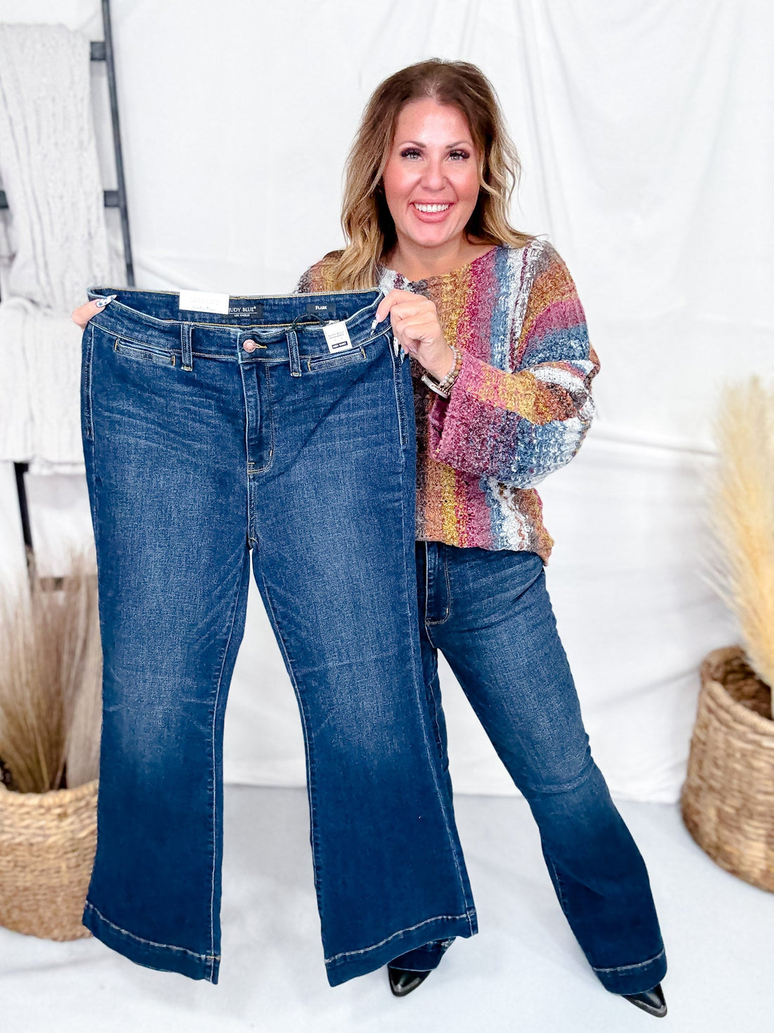 Judy Blue High Waist Trouser Flares - Whiskey Skies - JUDY BLUE