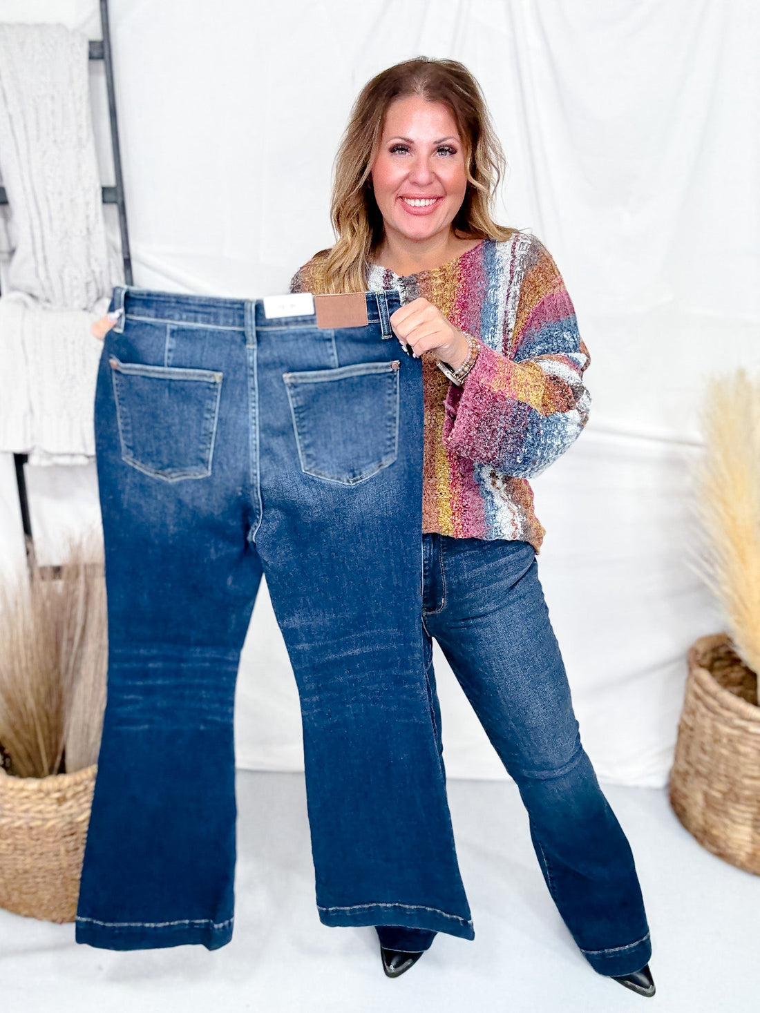 Judy Blue High Waist Trouser Flares - Whiskey Skies - JUDY BLUE