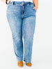 Judy Blue High Waist Trouser Wide Leg Jeans - Whiskey Skies - JUDY BLUE