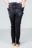 Judy Blue High Waist Tummy Control Black Wash & Contrast Thread Skinny Jeans - Whiskey Skies - JUDY BLUE