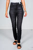 Judy Blue High Waist Tummy Control Black Wash Skinny Jeans - Whiskey Skies - JUDY BLUE