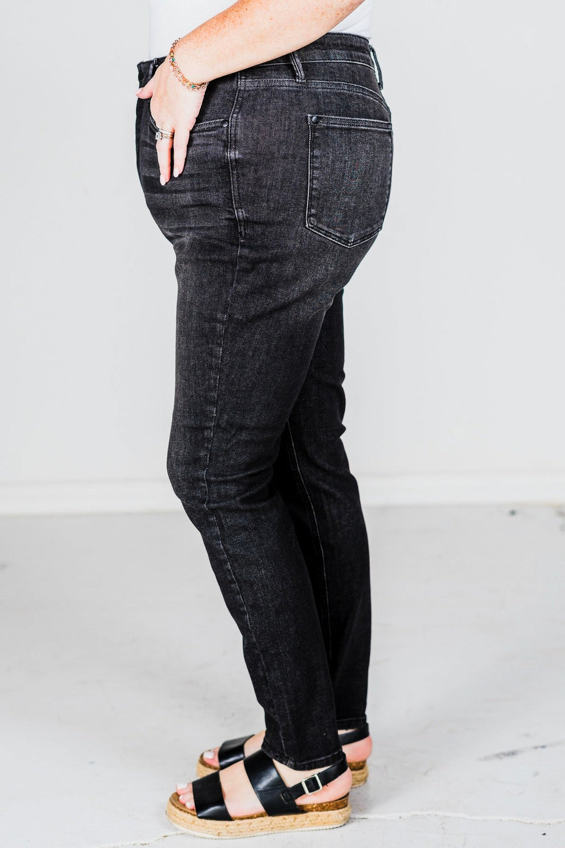 Judy Blue High Waist Tummy Control Black Wash Skinny Jeans - Whiskey Skies - JUDY BLUE