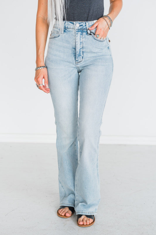 Judy Blue High - Waist Tummy Control Bootcut Jeans (Short/Regular/Long) - Whiskey Skies - JUDY BLUE
