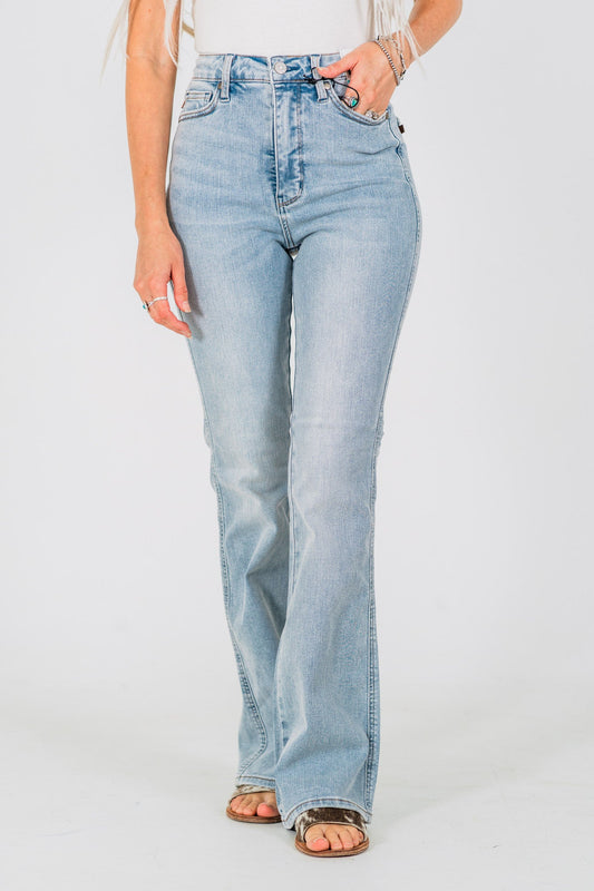 Judy Blue High - Waist Tummy Control Bootcut Jeans (Short/Regular/Long) - Whiskey Skies - JUDY BLUE