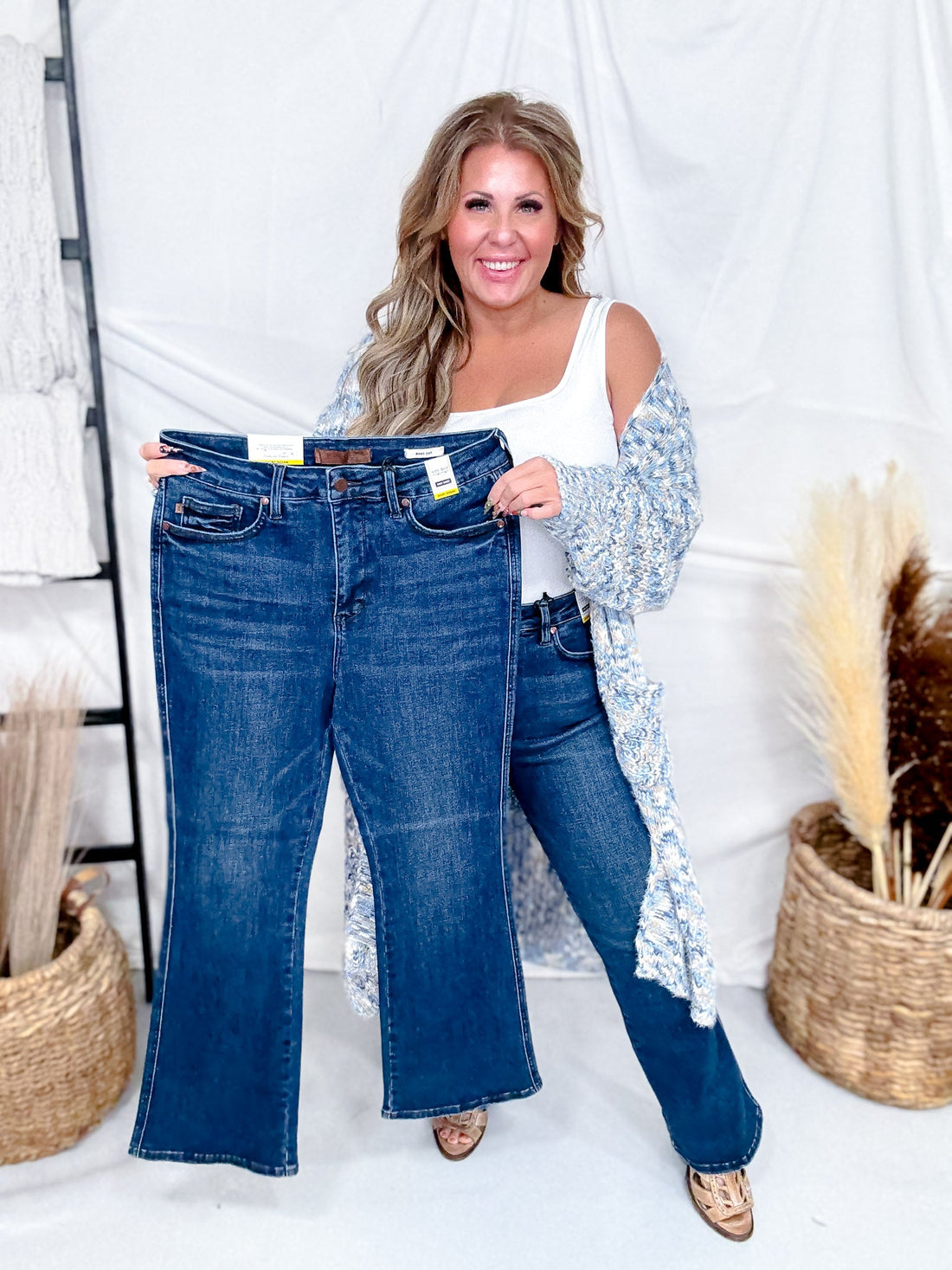 Judy Blue High - Waist Tummy Control Bootcut Jeans (Three Inseams) - Whiskey Skies - JUDY BLUE