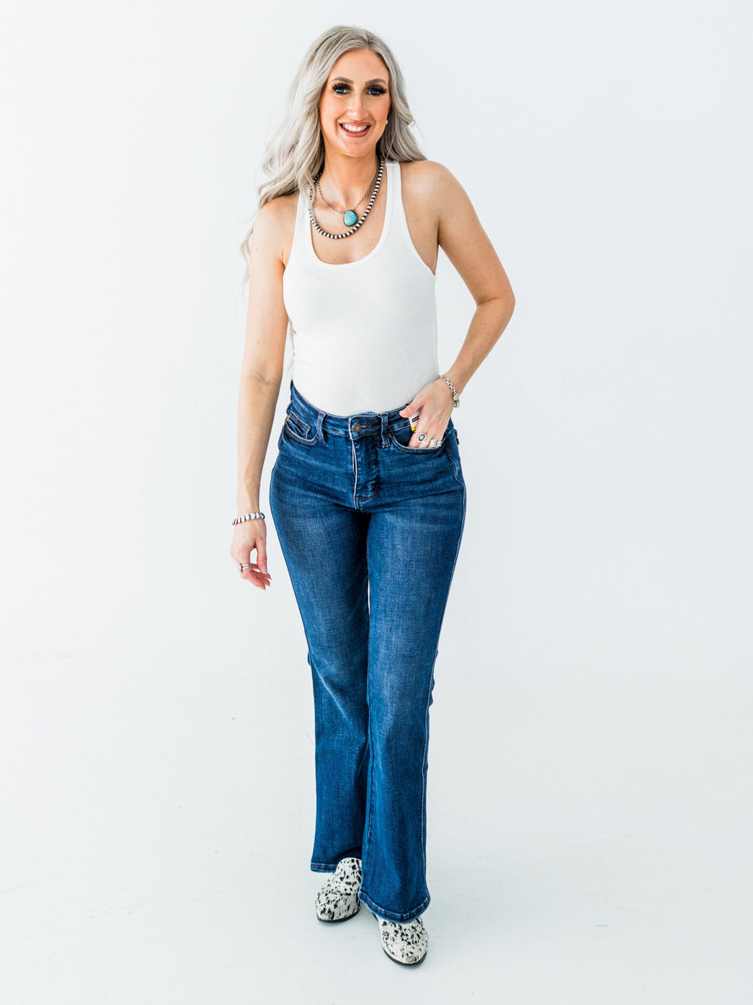 Judy Blue High - Waist Tummy Control Bootcut Jeans (Three Inseams) - Whiskey Skies - JUDY BLUE