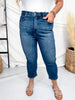 Judy Blue High Waist Tummy Control Capris W/ Shield Pockets - Whiskey Skies - JUDY BLUE