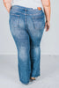 Judy Blue High Waist Tummy Control Contrast Wash Flare Jeans - Whiskey Skies - JUDY BLUE