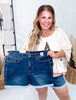 Judy Blue High Waist Tummy Control Cool Denim Shorts - Whiskey Skies - JUDY BLUE