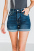 Judy Blue High Waist Tummy Control Cool Denim Shorts - Whiskey Skies - JUDY BLUE