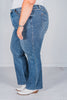 Judy Blue High Waist Tummy Control Cut Raw Hem Straight Jeans - Whiskey Skies - JUDY BLUE