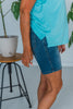 Judy Blue High Waist Tummy Control Double Button Bermuda Shorts - Whiskey Skies - JUDY BLUE