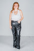 Judy Blue High Waist Tummy Control Faux Leather Bootcut Pants - Whiskey Skies - JUDY BLUE