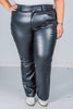 Judy Blue High Waist Tummy Control Faux Leather Bootcut Pants - Whiskey Skies - JUDY BLUE