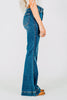 Judy Blue High - Waist Tummy Control Flare Double Button Jeans - Whiskey Skies - JUDY BLUE