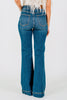 Judy Blue High - Waist Tummy Control Flare Double Button Jeans - Whiskey Skies - JUDY BLUE