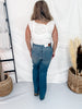 Judy Blue High Waist Tummy Control Flare Jeans W/ Shield Pockets - Whiskey Skies - JUDY BLUE