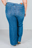 Judy Blue High Waist Tummy Control Retro Wide Leg Jeans - Whiskey Skies - JUDY BLUE