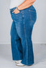 Judy Blue High Waist Tummy Control Retro Wide Leg Jeans - Whiskey Skies - JUDY BLUE