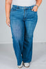 Judy Blue High Waist Tummy Control Retro Wide Leg Jeans - Whiskey Skies - JUDY BLUE