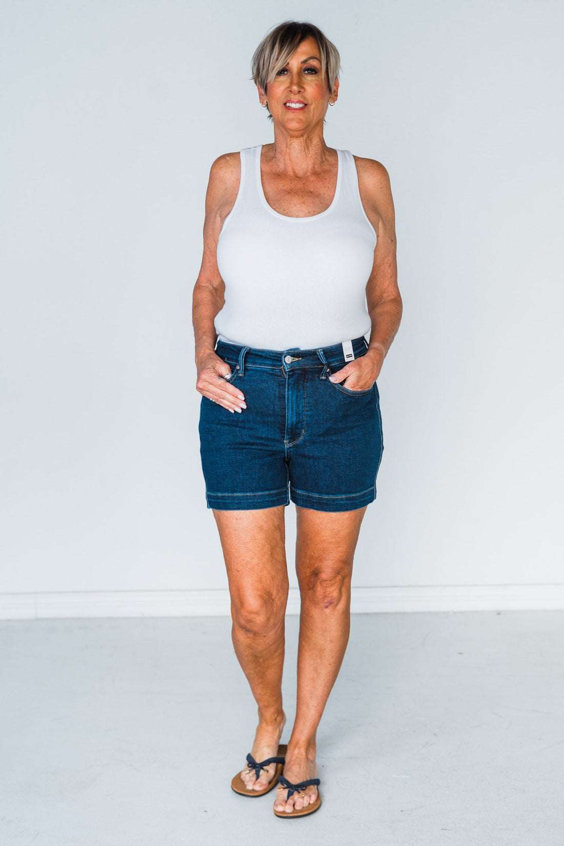 Judy Blue High Waist Tummy Control Shorts - Whiskey Skies - JUDY BLUE
