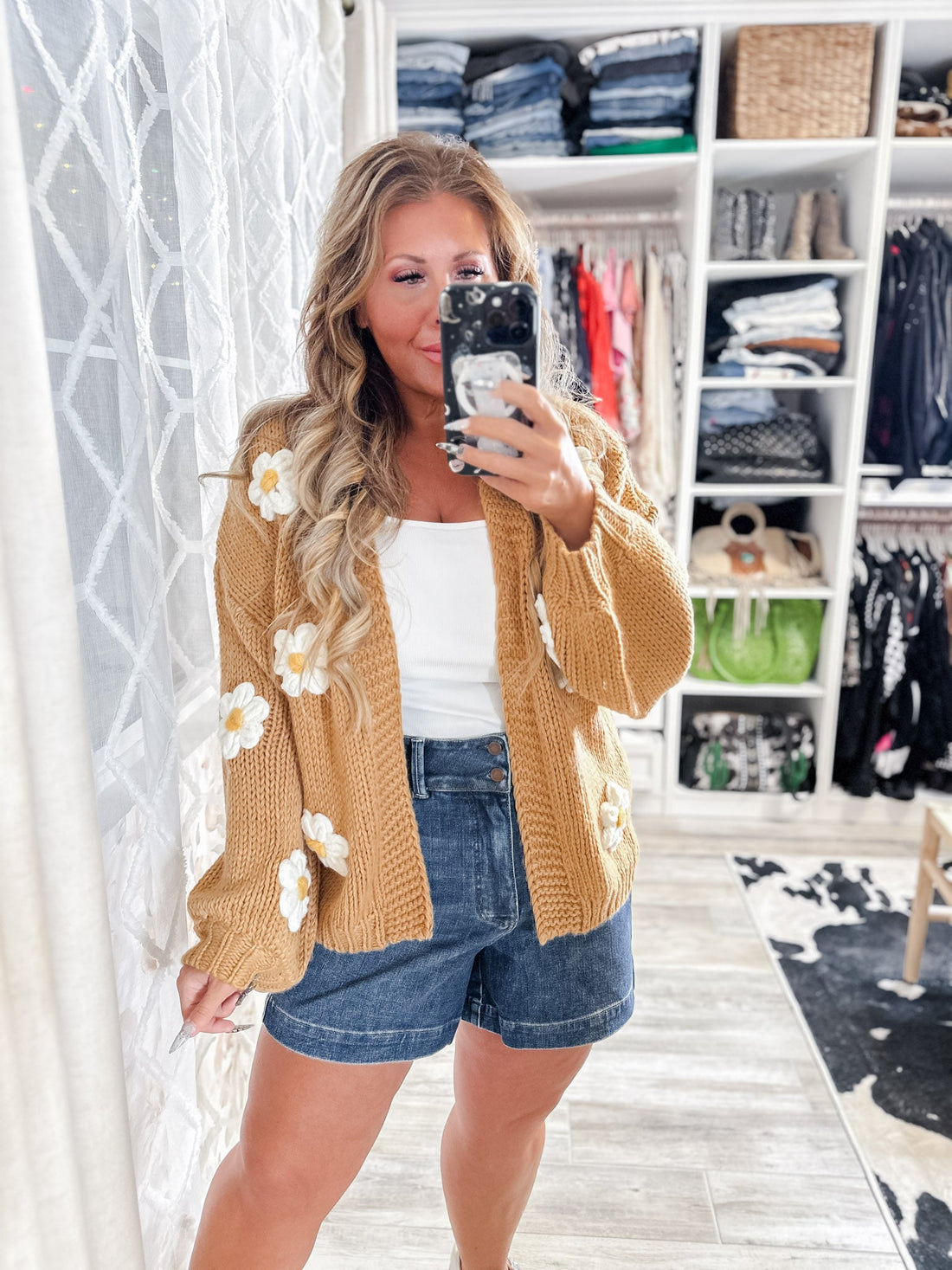 Judy Blue High Waist Tummy Control Slim Fit Double Button Shorts - Whiskey Skies - JUDY BLUE