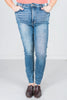 Judy Blue High Waist Tummy Control Vintage Shield Pockets Skinny Jeans - Whiskey Skies - JUDY BLUE