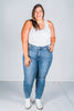 Judy Blue High Waist Tummy Control Vintage Shield Pockets Skinny Jeans - Whiskey Skies - JUDY BLUE