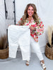 Judy Blue High Waist Tummy Control White Capris W/ Spade Pockets - Whiskey Skies - JUDY BLUE