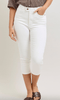 Judy Blue High Waist Tummy Control White Capris W/ Spade Pockets - Whiskey Skies - JUDY BLUE