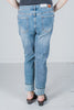 Judy Blue High - Waist Vintage Wash Boyfriend Jeans - Whiskey Skies - JUDY BLUE