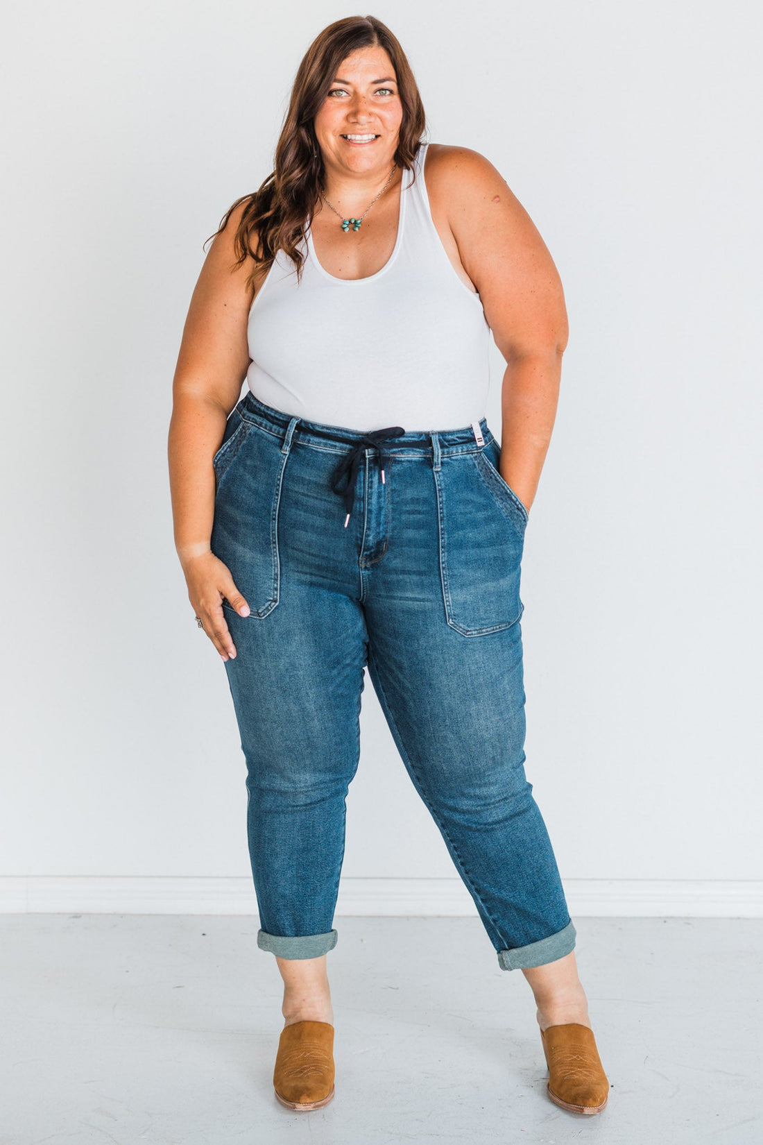 Judy Blue High Waist Vintage Wash Joggers - Whiskey Skies - JUDY BLUE