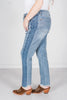 Judy Blue High Waist Vintage Wash Side Panel Detail & Hi - Lo Fray Hem Slim Jeans - Whiskey Skies - JUDY BLUE