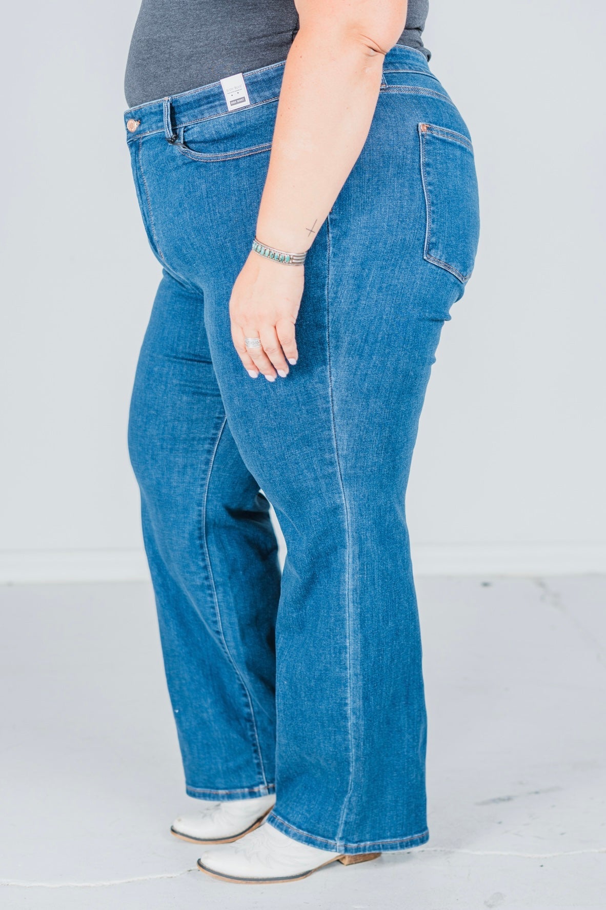 Judy Blue High Waist Vintage Wide Leg Jeans - Whiskey Skies - JUDY BLUE