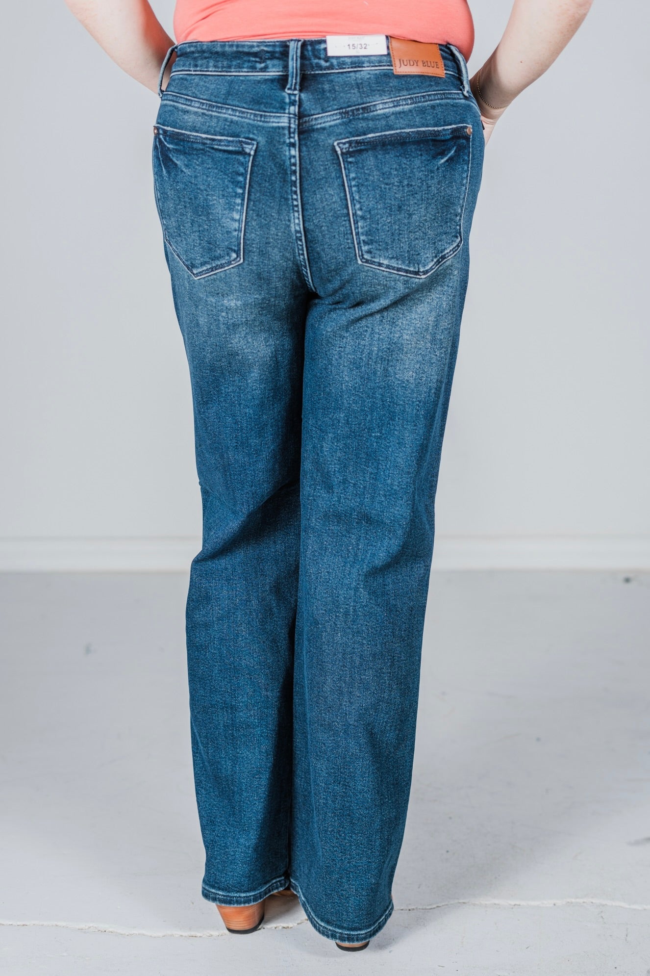 Judy Blue High - Waist Western Seam Detailed Straight Leg Jeans - Whiskey Skies - JUDY BLUE