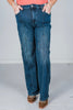 Judy Blue High - Waist Western Seam Detailed Straight Leg Jeans - Whiskey Skies - JUDY BLUE