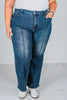 Judy Blue High - Waist Western Seam Detailed Straight Leg Jeans - Whiskey Skies - JUDY BLUE