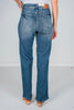 Judy Blue High - Waist Western Seam Detailed Straight Leg Jeans - Whiskey Skies - JUDY BLUE