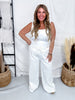 Judy Blue High Waist White Featherweight Palazzo Pants W/ Elastic Waist - Whiskey Skies - JUDY BLUE