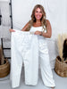 Judy Blue High Waist White Featherweight Palazzo Pants W/ Elastic Waist - Whiskey Skies - JUDY BLUE