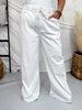 Judy Blue High Waist White Featherweight Palazzo Pants W/ Elastic Waist - Whiskey Skies - JUDY BLUE