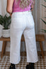 Judy Blue High - Waist White Wide Leg Crop Front Patch Pocket Jeans - Whiskey Skies - JUDY BLUE