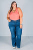 Judy Blue High Waist Wide Hem Flares - Whiskey Skies - JUDY BLUE