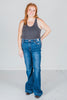 Judy Blue High Waist Wide Hem Flares - Whiskey Skies - JUDY BLUE