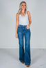 Judy Blue High Waist Wide Hem Flares - Whiskey Skies - JUDY BLUE