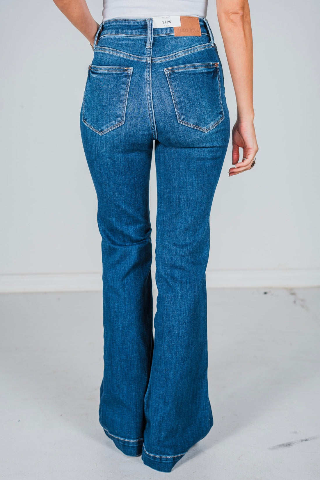 Judy Blue High Waist Wide Hem Flares - Whiskey Skies - JUDY BLUE