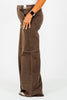 Judy Blue High - Waist Wide Leg Brown Jeans W/ Front Patch Pockets - Whiskey Skies - JUDY BLUE